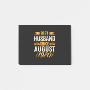 Bester Husband seit August 1970 - Funny 50. Post-it Klebezettel