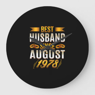 Bester Husband seit August 1978 - Funny 42. Große Wanduhr
