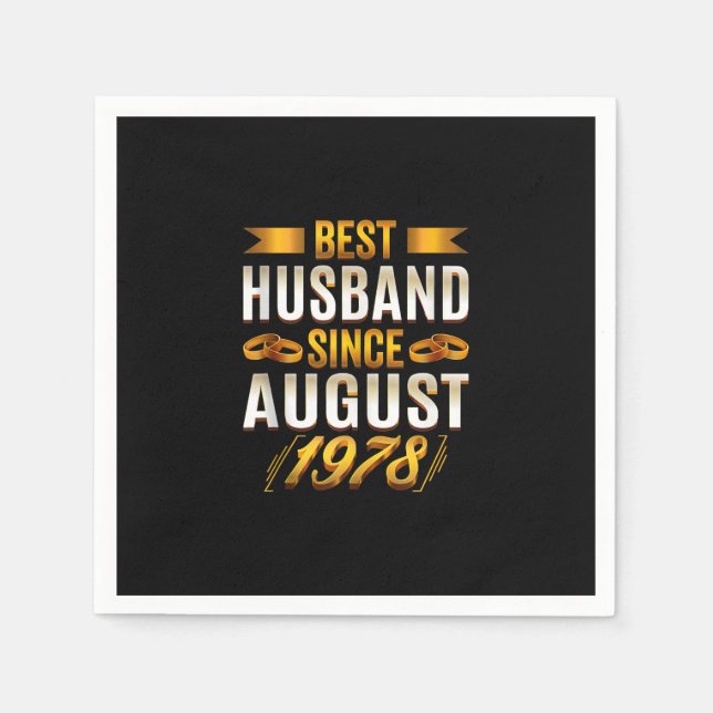 Bester Husband seit August 1978 - Funny 42. Serviette (Vorderseite)
