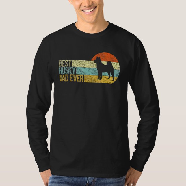 Bester Husky Vater je Husky Papa Funny Siberischer T-Shirt (Vorderseite)