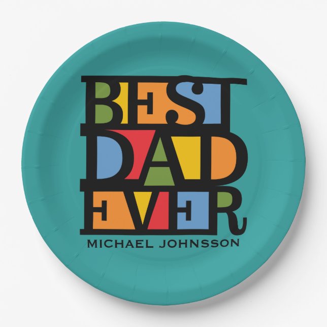 BESTER individueller Name des VATERS ÜBERHAUPT u. Pappteller (Vorderseite)