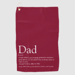 Bester je Vater Daddy Vater Definition Spaß Burgun Golfhandtuch