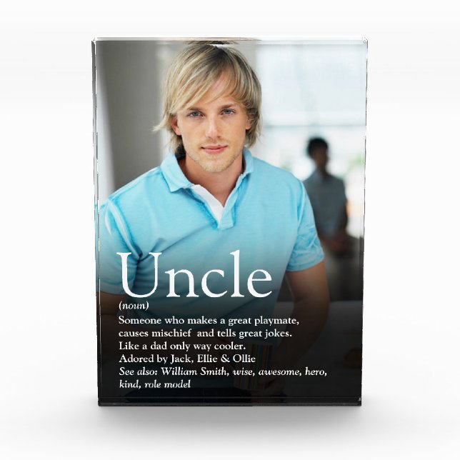 Bester jemals Onkel Moderner Spaß Cool Fotoblock (Vorderseite)