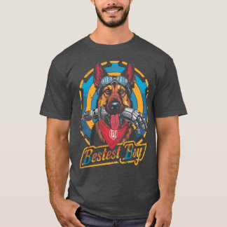 bester Junge Hundemeat Retro-Design-Familie T-Shirt