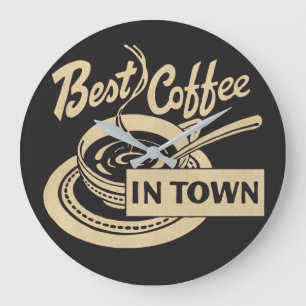 Bester Kaffee der Stadt Große Wanduhr
