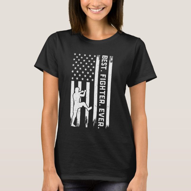 Bester Kampf je - Muay Thai US Flag T-Shirt (Vorderseite)
