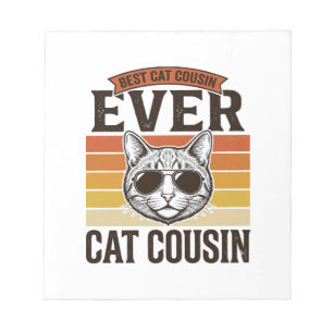 Bester Katzen-Cousin überhaupt Vintage-Katze-Shirt Notizblock