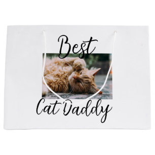 Bester Katzen-Daddy Elterntier-Foto Papa Mama einf Große Geschenktüte