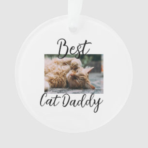 Bester Katzen-Daddy Elterntier-Foto Papa Mama einf Ornament
