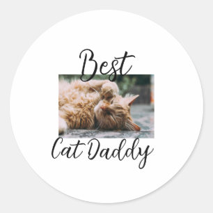 Bester Katzen-Daddy Elterntier-Foto Papa Mama einf Runder Aufkleber