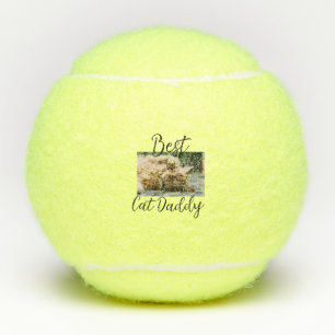Bester Katzen-Daddy Elterntier-Foto Papa Mama einf Tennisbälle