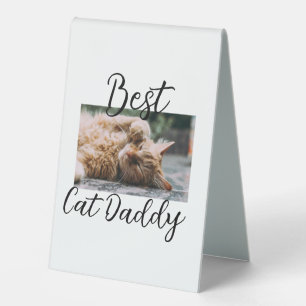 Bester Katzen-Daddy Elterntier-Foto Vater Mutter e Tischaufsteller