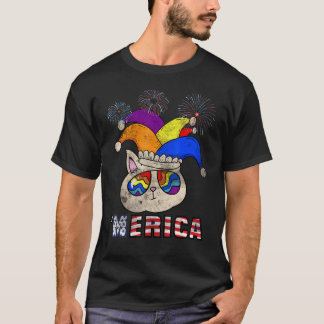 Bester Katzen-Opa Aller Amerikanische Flagge Patri T-Shirt