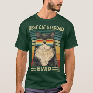 Bester Katzen-Stiefvater Aller Zeiten Retro Vintag T-Shirt
