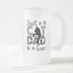 Bester Katzen-Vater je, Katzen-Vater-Leopard, Katz Mattglas Bierglas