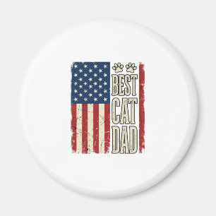 Bester Katzen-Vater Vintage-Flag-Shirt-Design_1 Magnet