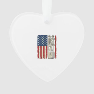 Bester Katzen-Vater Vintage-Flag-Shirt-Design_1 Ornament