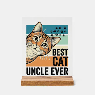Bester Katzenonkel Aller Zeiten Vintage Katzenlieb Acrylschild