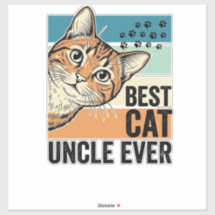 Bester Katzenonkel überhaupt Vintage Katzenliebhab Aufkleber