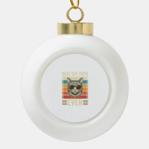 Bester Katzenpapa Aller Zeiten Vintage Katzen Shir Keramik Kugel-Ornament