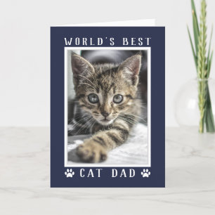 Bester Katzenpapa der Welt Foto Navy Blau Geburtst Karte