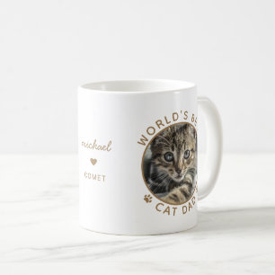 Bester Katzenpapa der Welt Gold Personalisierter N Kaffeetasse