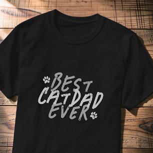 Bester Katzenvater Aller Modern Schwarz und Grau G T-Shirt