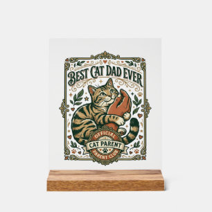 Bester Katzenvater Aller Zeiten Katze Mutter Vater Acrylschild