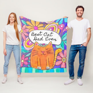 Bester Katzenvater Aller Zeiten Katzen-Geschenk fü Fleecedecke