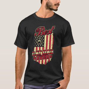 Bester Katzenvater Aller Zeiten Patriotischer Vate T-Shirt