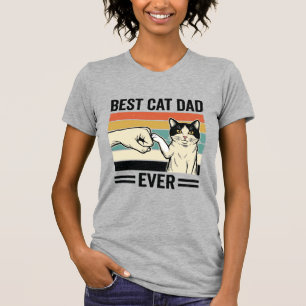 Bester Katzenvater Aller Zeiten Retro Katzen Faust T-Shirt