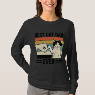Bester Katzenvater Aller Zeiten Retro Katzen Faust T-Shirt