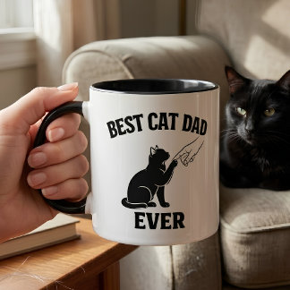 Bester Katzenvater Aller Zeiten Schwarze Katzenfin Tasse