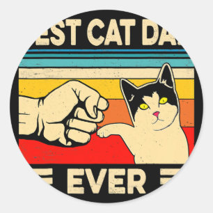 Bester Katzenvater Allerzeit Lustiger Katzenvater Runder Aufkleber