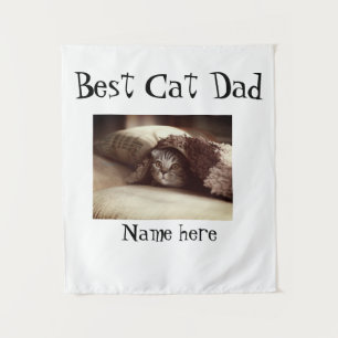 bester Katzenvater-Foto-Name Vatertag Haustier-Vat Wandteppich