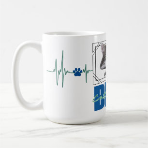 Bester Katzenvater Herzschlag modernes Design Kaffeetasse