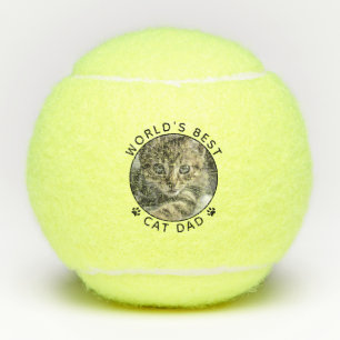 Bester Katzenvater personalisiertes Foto Tennisbälle