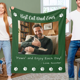 Bester Katzenvater Pfoten Grüne Tier-Foto Fleecedecke