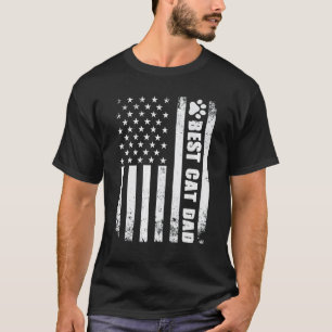 Bester Katzenvater überhaupt Amerikanische Flagge  T-Shirt