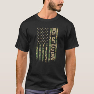 Bester Katzenvater überhaupt Amerikanische Flagge  T-Shirt