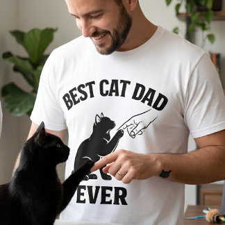 Bester Katzenvater überhaupt Schwarzkatze & Finger T-Shirt