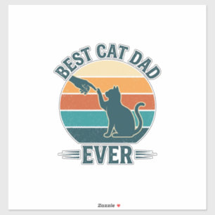Bester Katzenvater überhaupt Vintage Katzen-Shirt Aufkleber