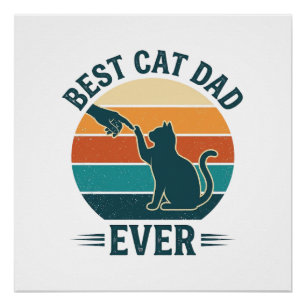 Bester Katzenvater überhaupt Vintage Katzen Shirt  Poster