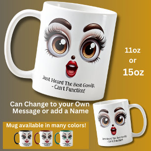 Bester Klatsch, fantastische Augen lustiges Gesich Kaffeetasse