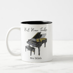 Bester Klavierlehrer Benutzerdefinierter Name Flüg Zweifarbige Tasse