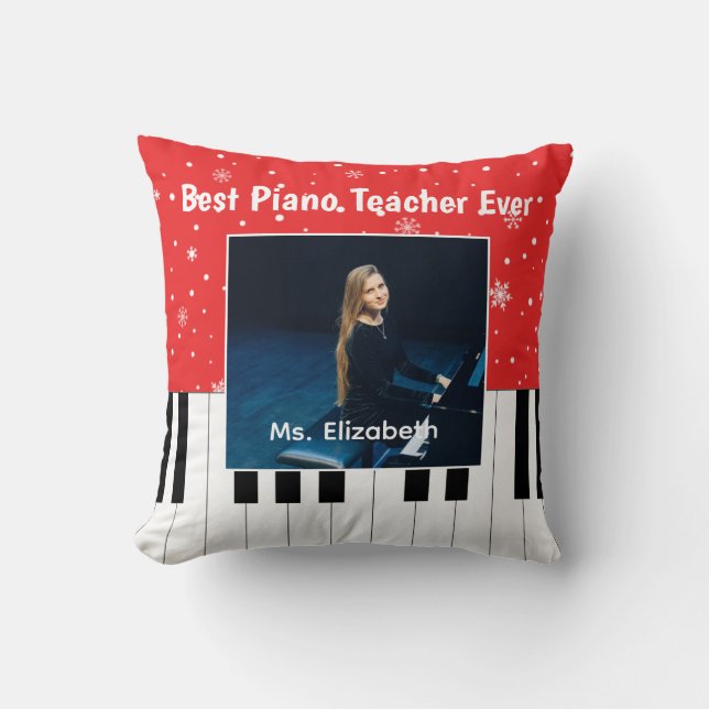 Bester Klavierlehrer Piano Foto Kissen (Vorderseite)