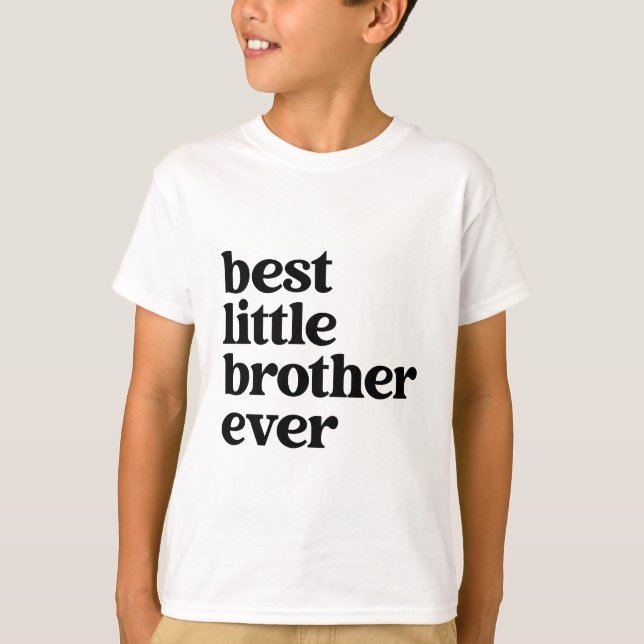 Bester kleiner Bruder je Schwarz & Weiß Boys Text T-Shirt (Vorderseite)