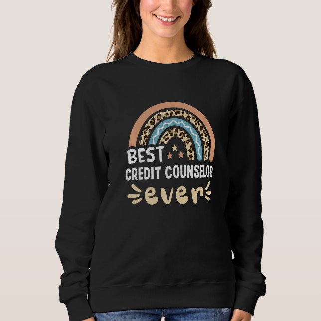 Bester Kreditberater überhaupt Leopard Regenbogen  Sweatshirt (Vorderseite)