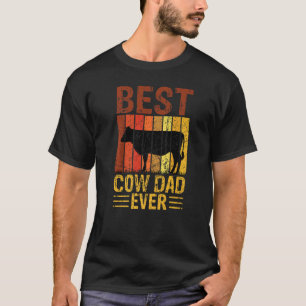 Bester Kuh-Vater Aller Zeiten Kuhfarm Bauer Retro T-Shirt