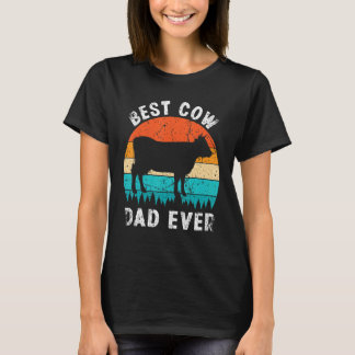 Bester Kuh-Vater Aller Zeiten Kuhfarm Bauer Retro T-Shirt